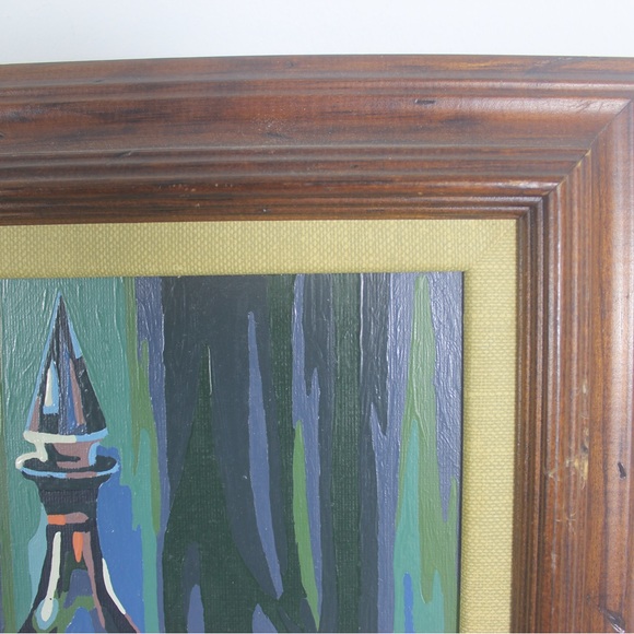 1970’s Vintage Wine and Fruit Still Life Paint by Numbers Painting, PBN Framed - Picture 5 of 9